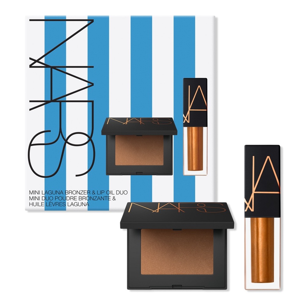 NARS Laguna Bronzer and Afterglow Lip Oil Set Minis NEW IN BOX!